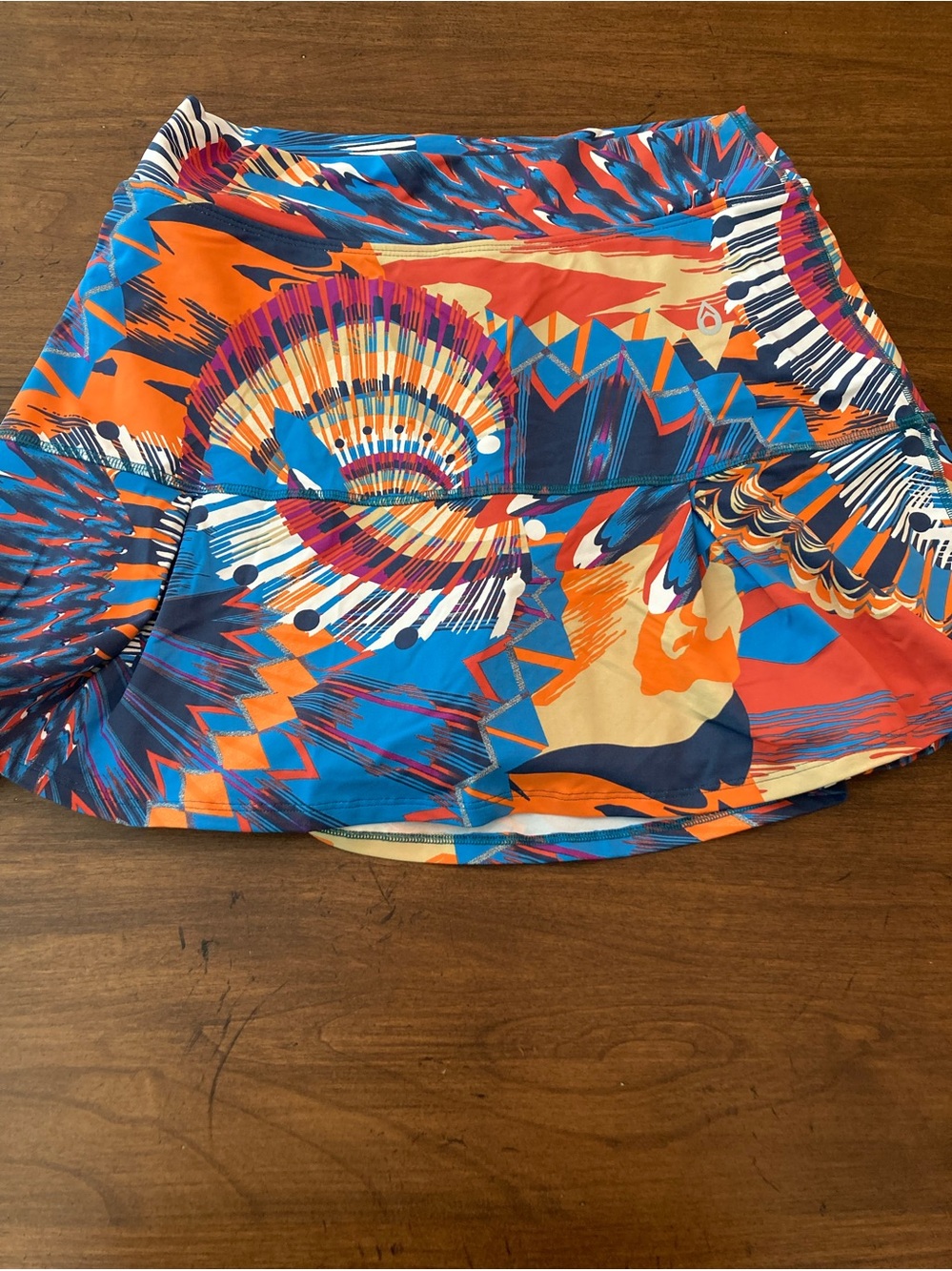 Donajo Abstract Print Athletic Skort - Orange, Blue & Navy size 3